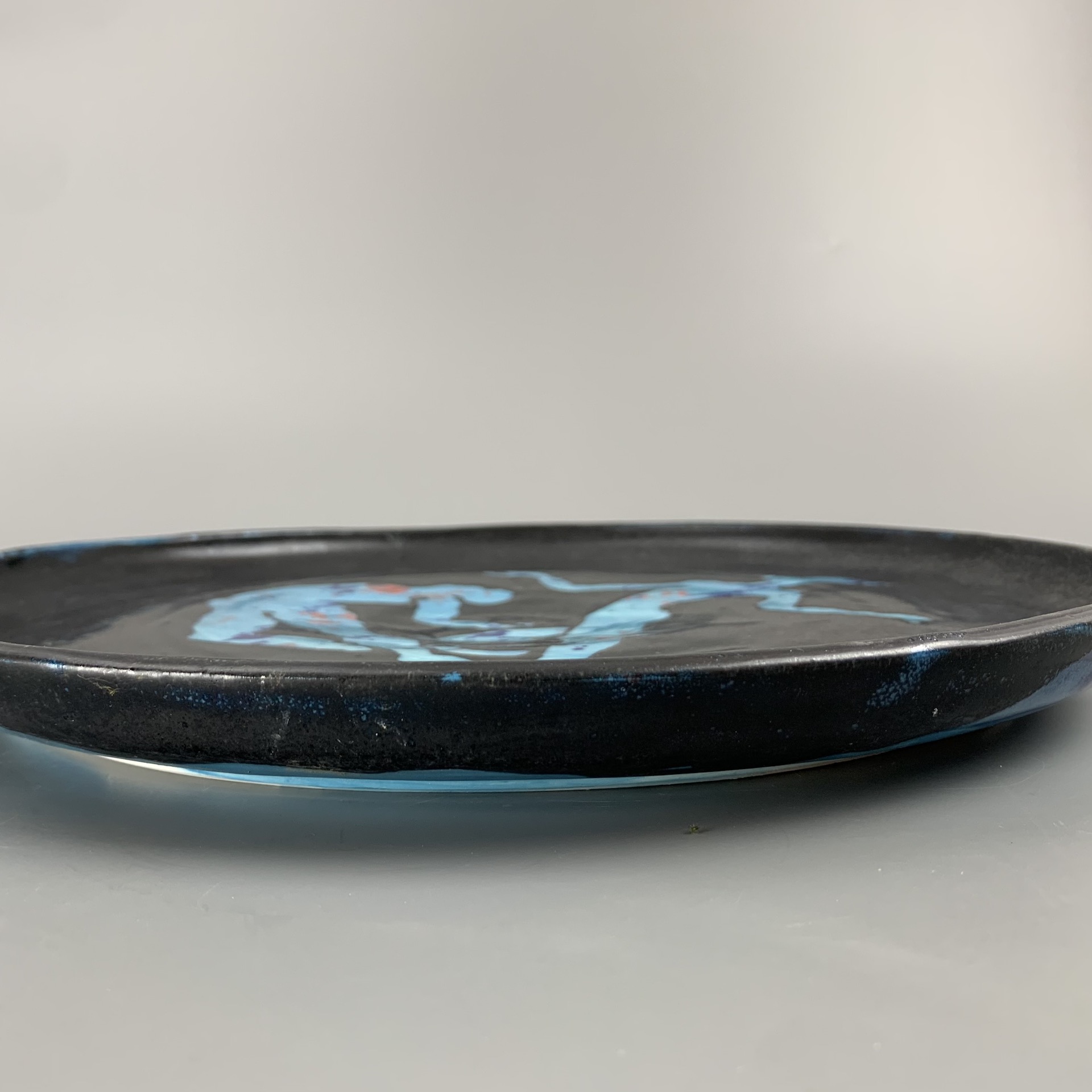 figurative platter in Blue