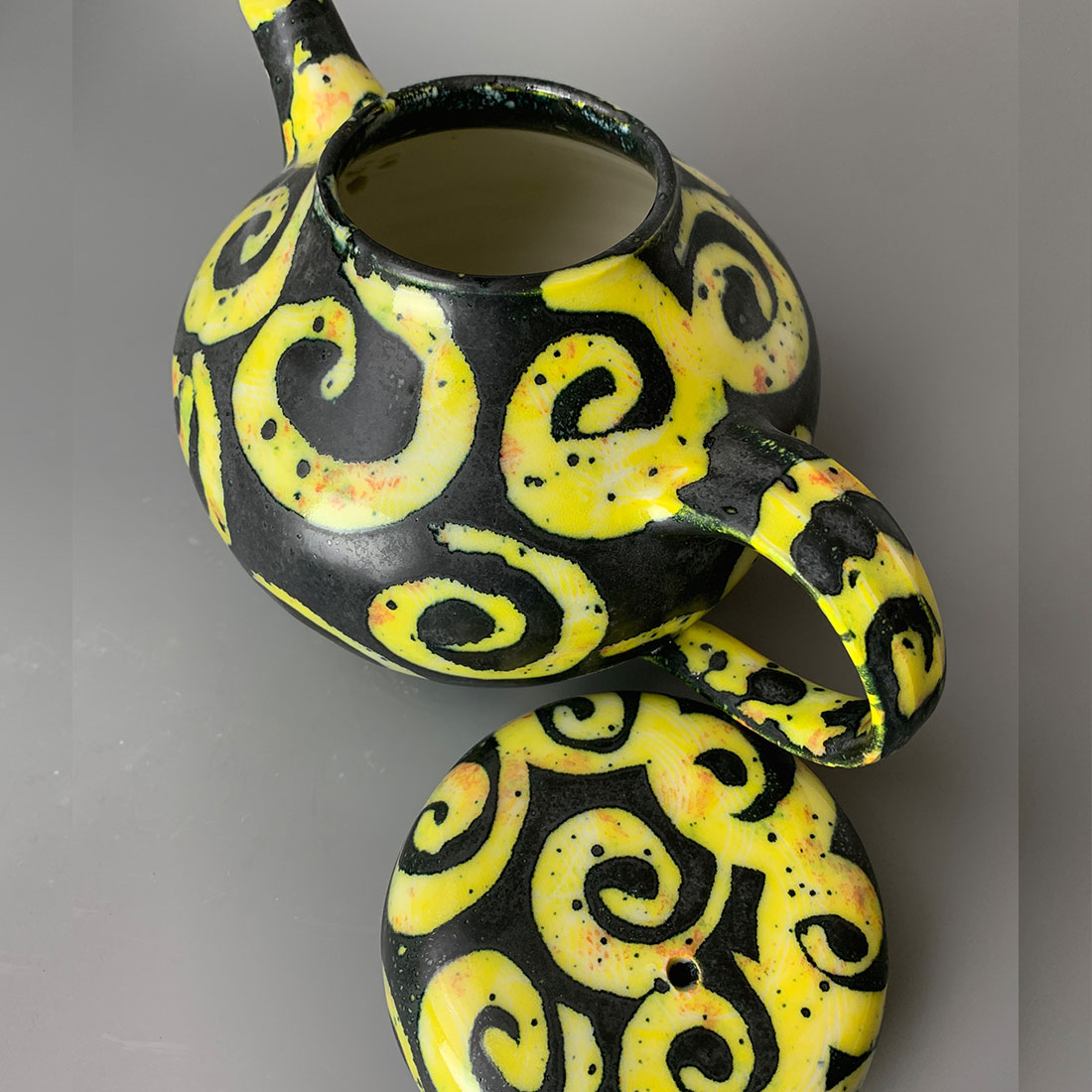 Yellow Arabesque Teapot