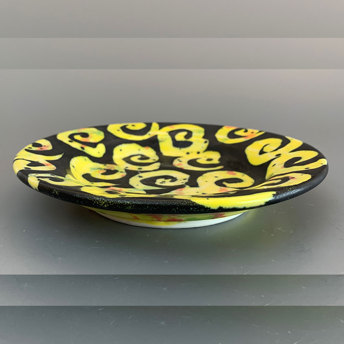 Yellow Arabesque Tea Plate