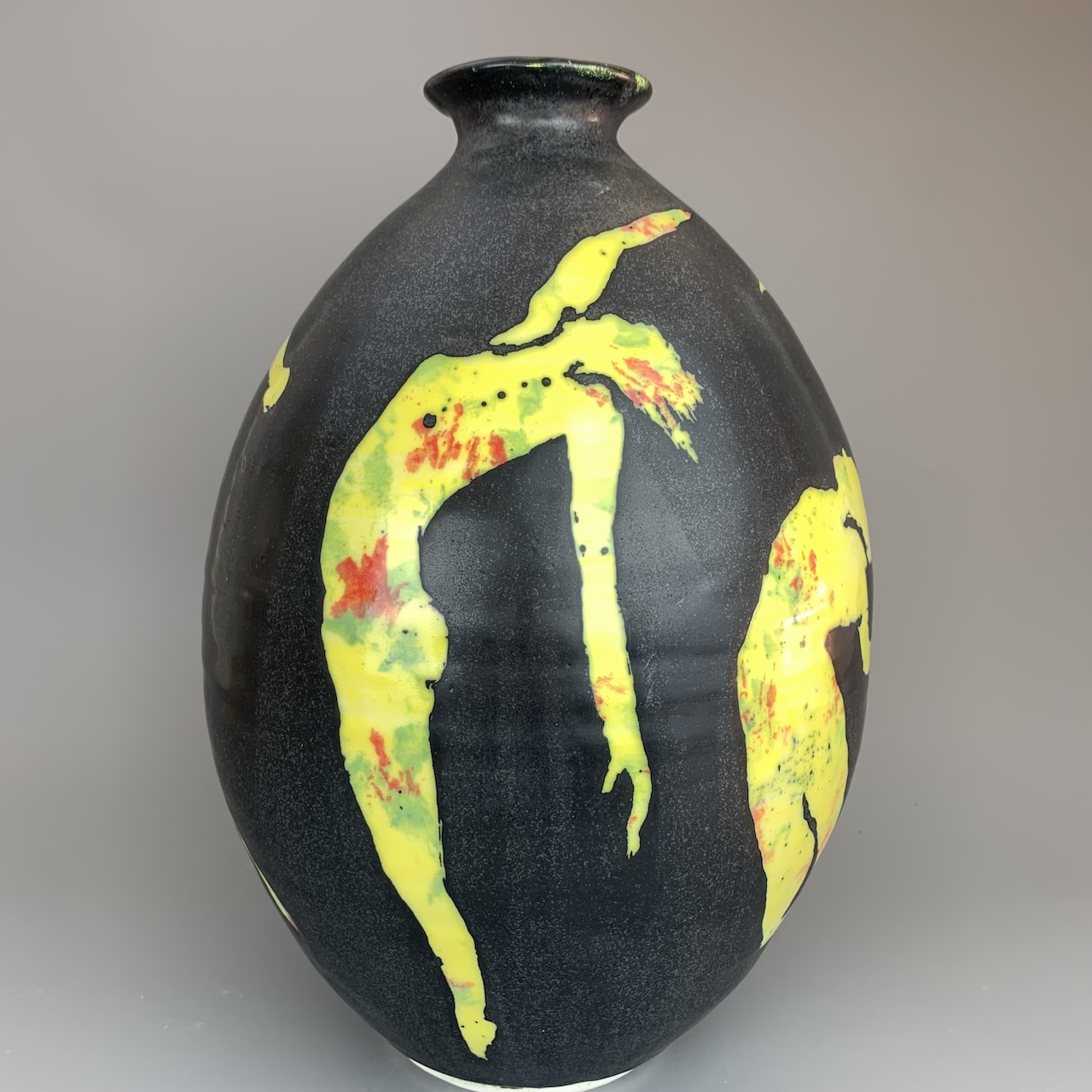Figurative Large Vase in Yellow