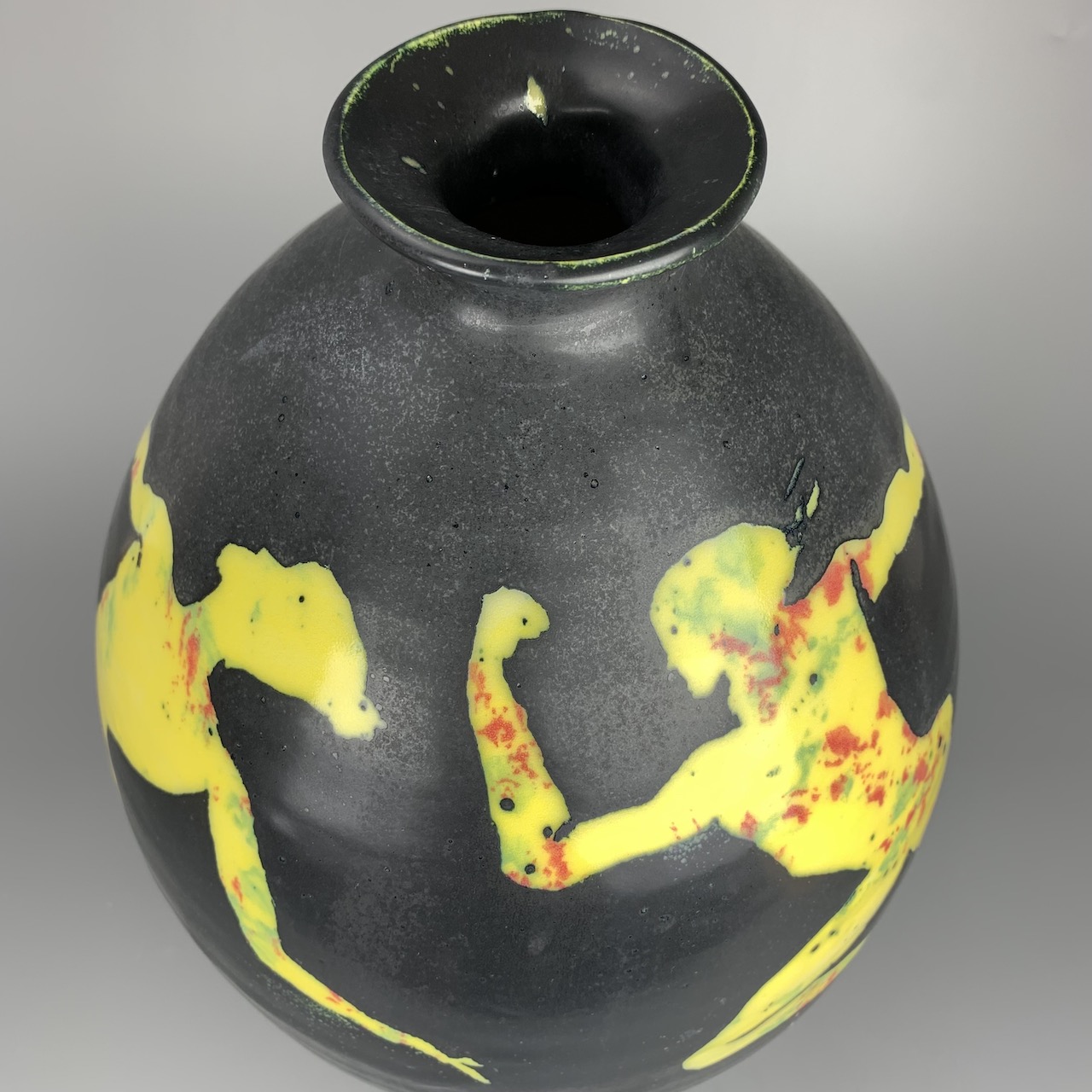 Figurative Large Vase in Yellow
