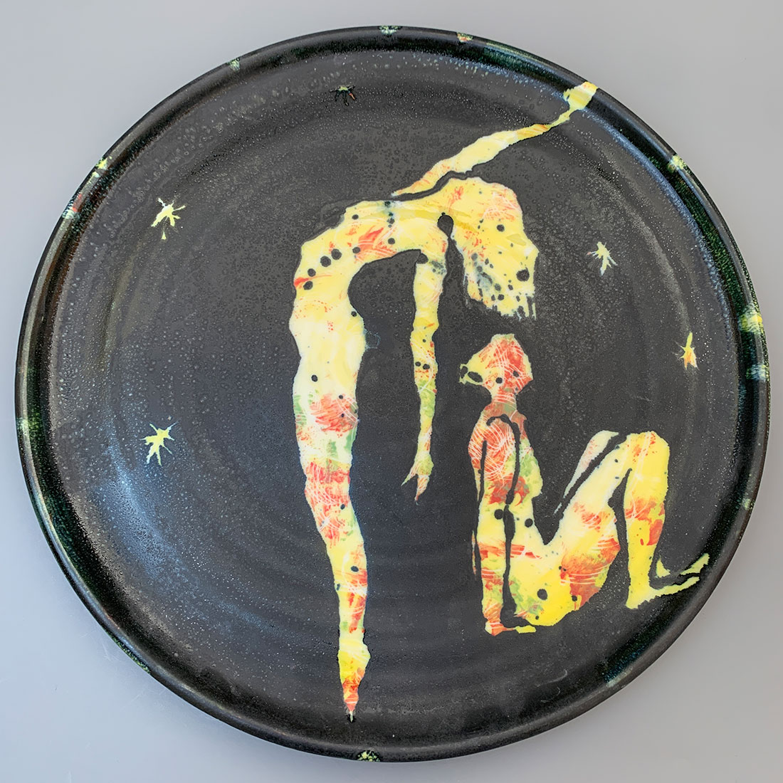 Figurative Platter in Yellows