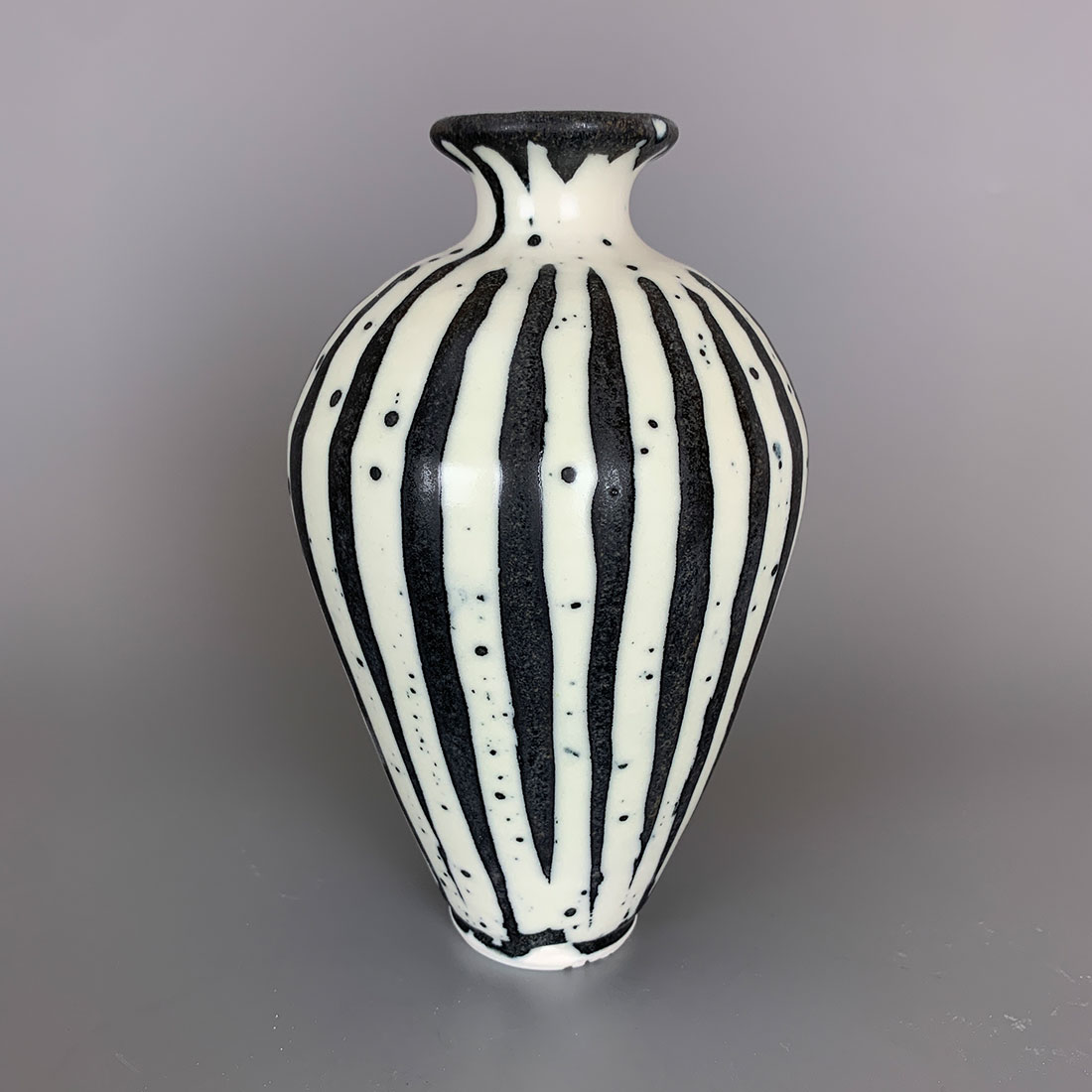 Ormerod Black and White Stripe Small Porcelain Vase