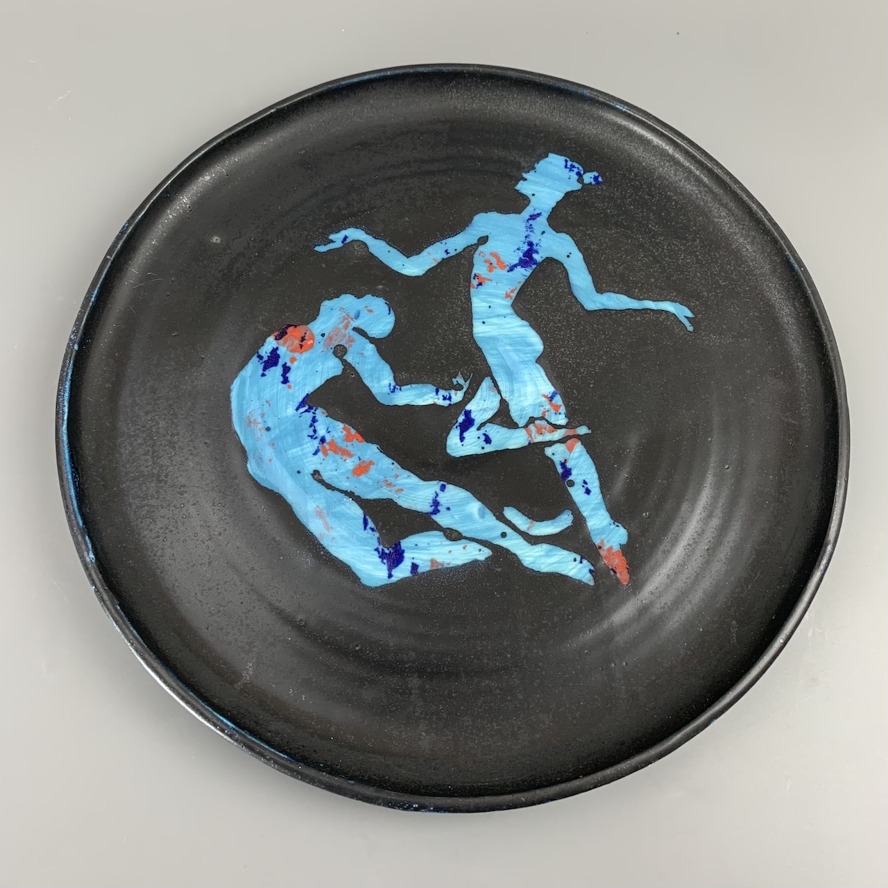 figurative platter in Blue