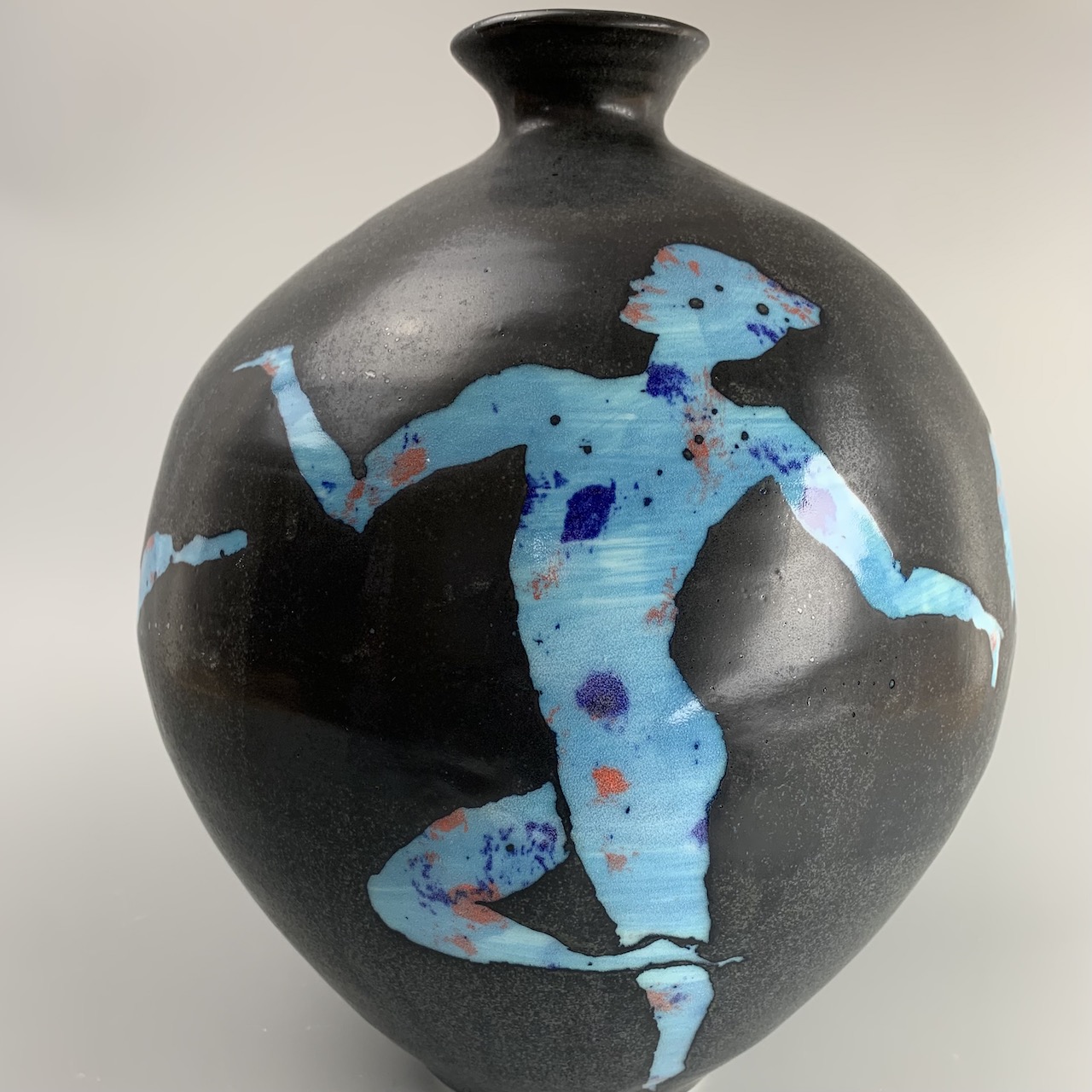 Figurative Large Vase in Blue